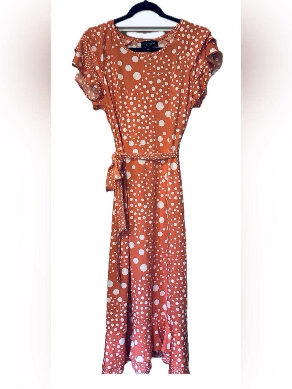 Perceptions Polka Dot Midi. Size L.